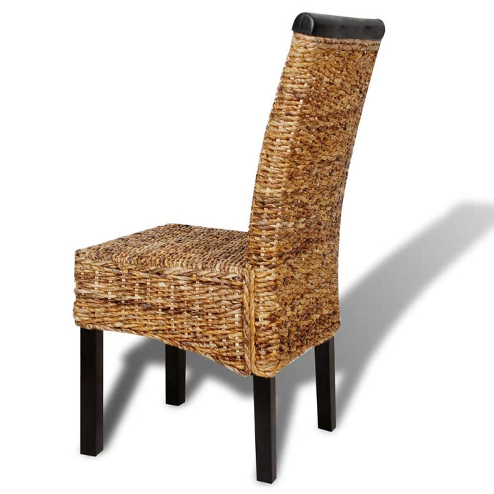 Eetkamerstoelen 6 st abaca en massief mangohout