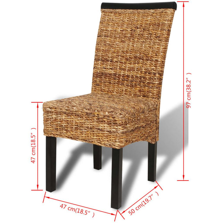 Eetkamerstoelen 6 st abaca en massief mangohout