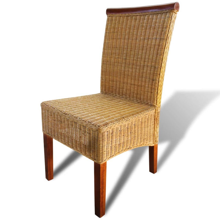 Eetkamerstoelen 6 st natuurlijk rattan bruin