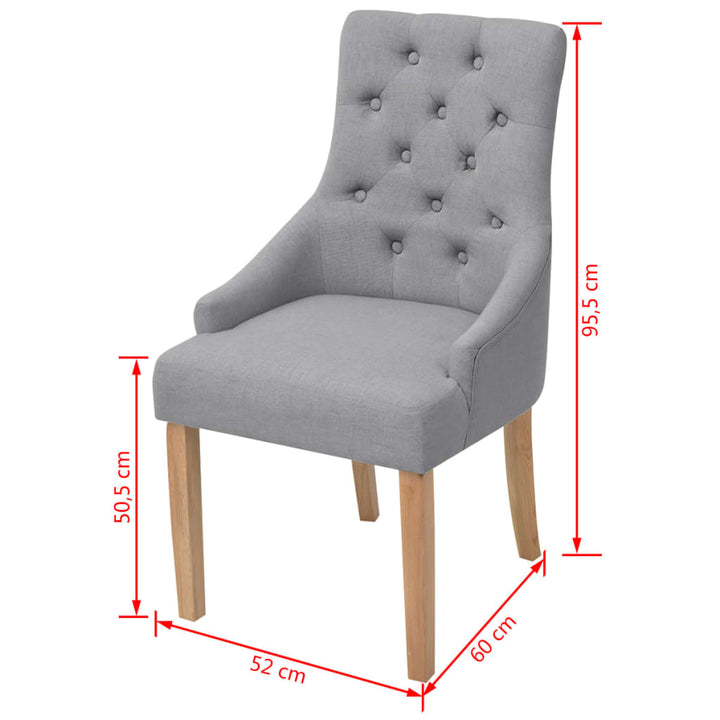 Eetkamerstoelen 6 st stof lichtgrijs