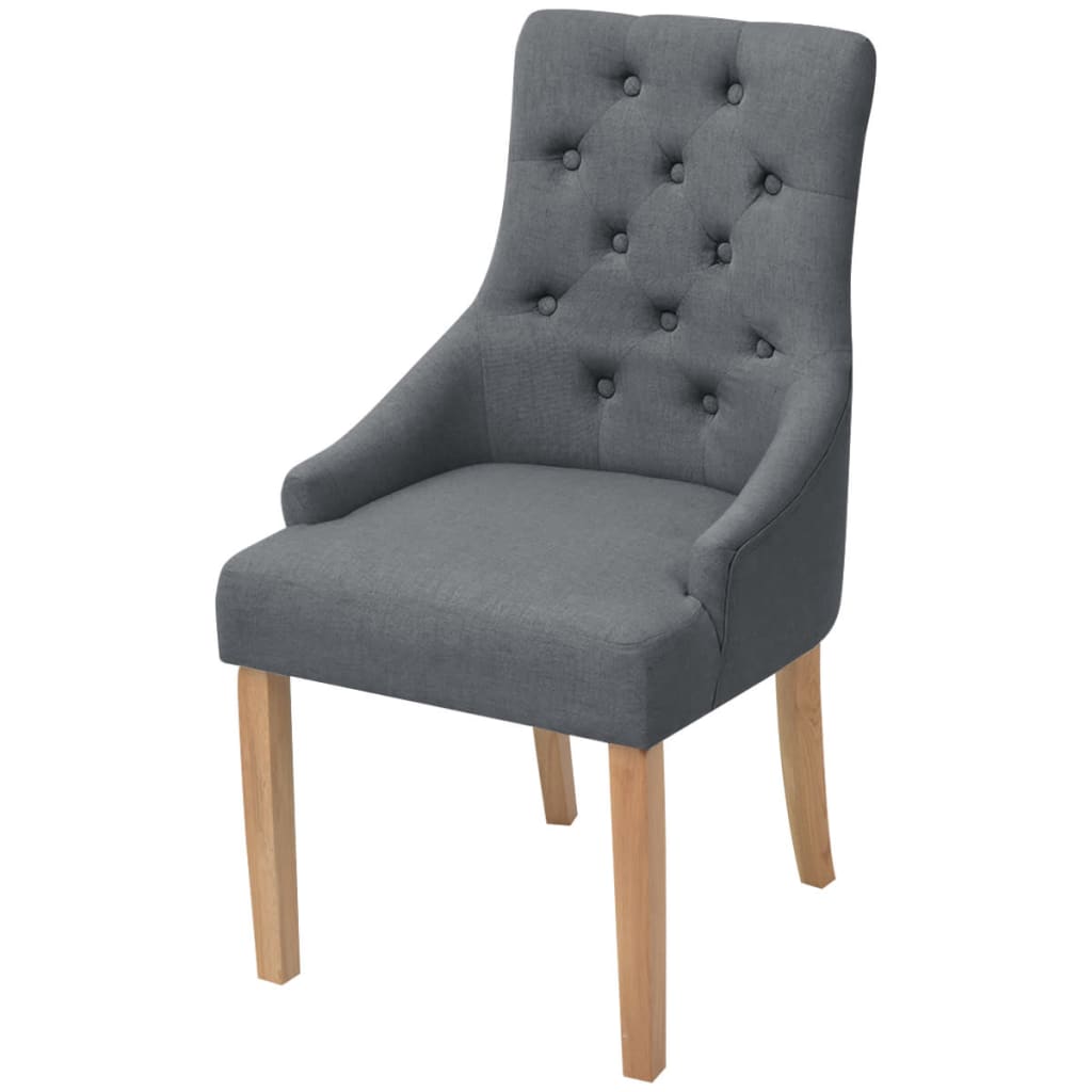 Eetkamerstoelen 4 st stof donkergrijs