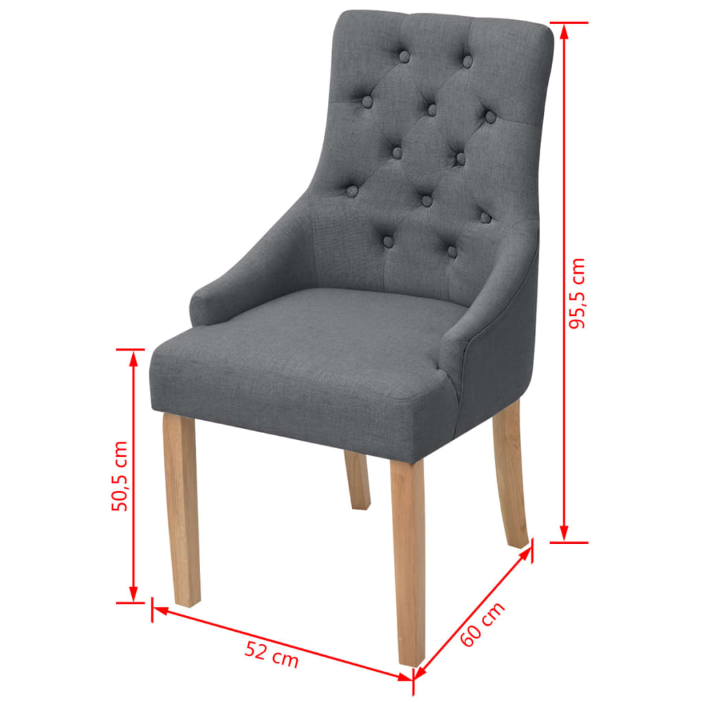 Eetkamerstoelen 4 st stof donkergrijs