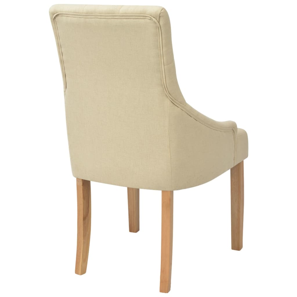 Eetkamerstoelen 6 st stof crème