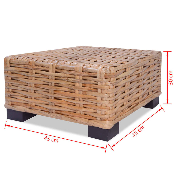 Salontafel natuurlijk rattan 45x45x30 cm