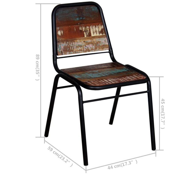 Eetkamerstoelen 6 st massief gerecycled hout