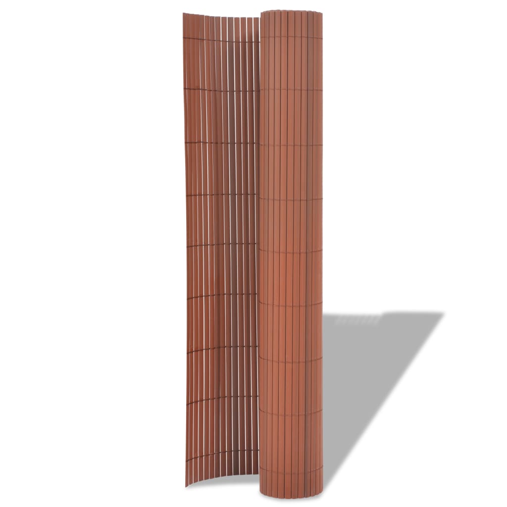 Tuinafscheiding dubbelzijdig 90x300 cm PVC bruin