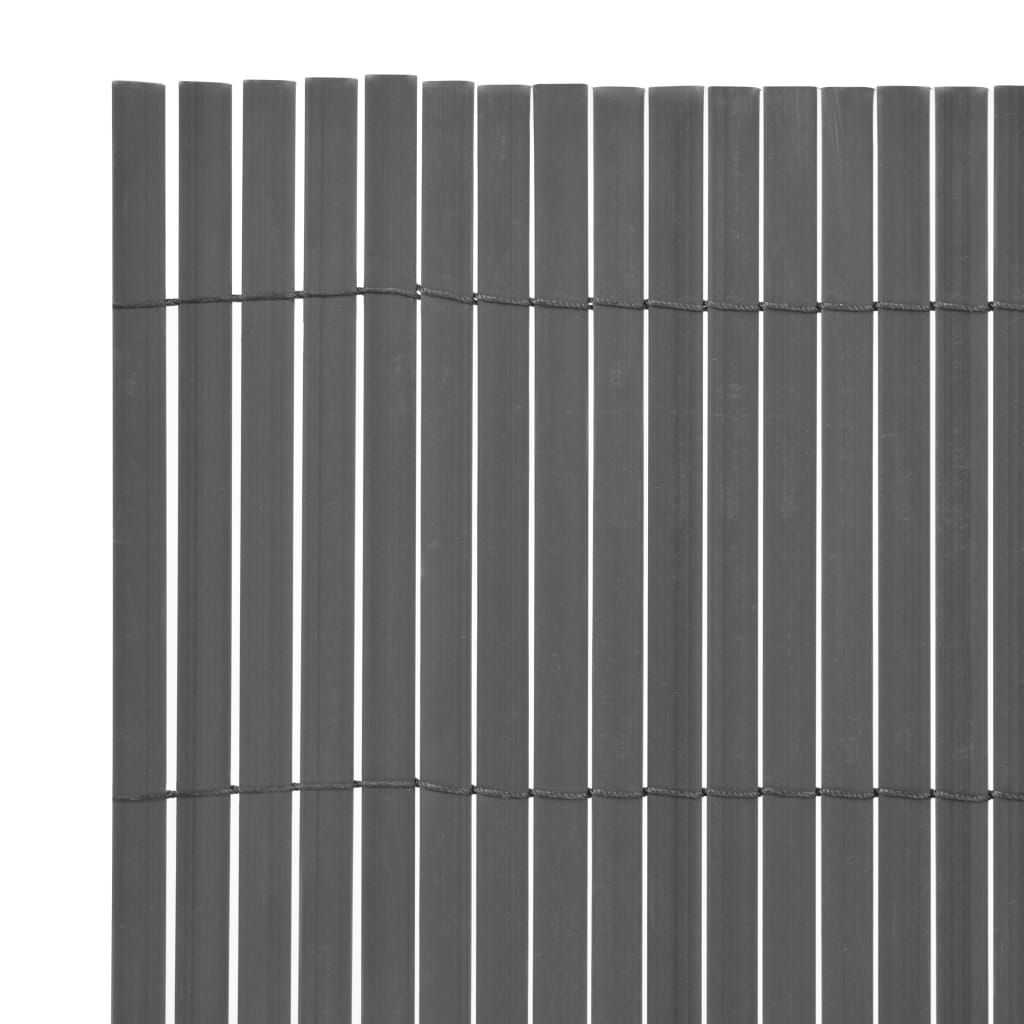 Tuinafscheiding dubbelzijdig 90x300 cm PVC grijs
