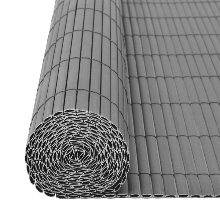 Tuinafscheiding dubbelzijdig 90x300 cm PVC grijs