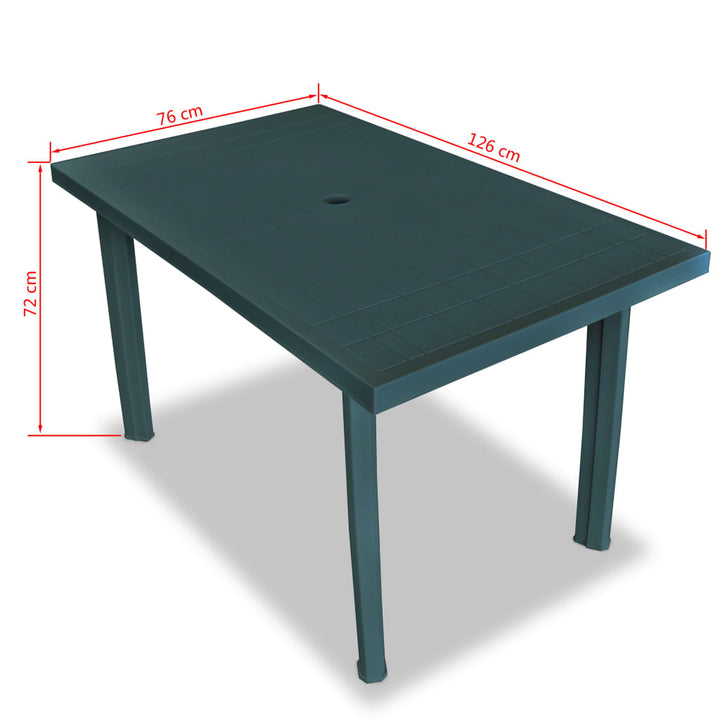 Tuintafel 126x76x72 cm kunststof groen