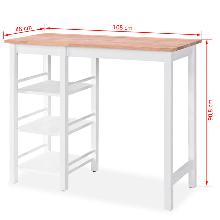 3-delige Barset MDF wit