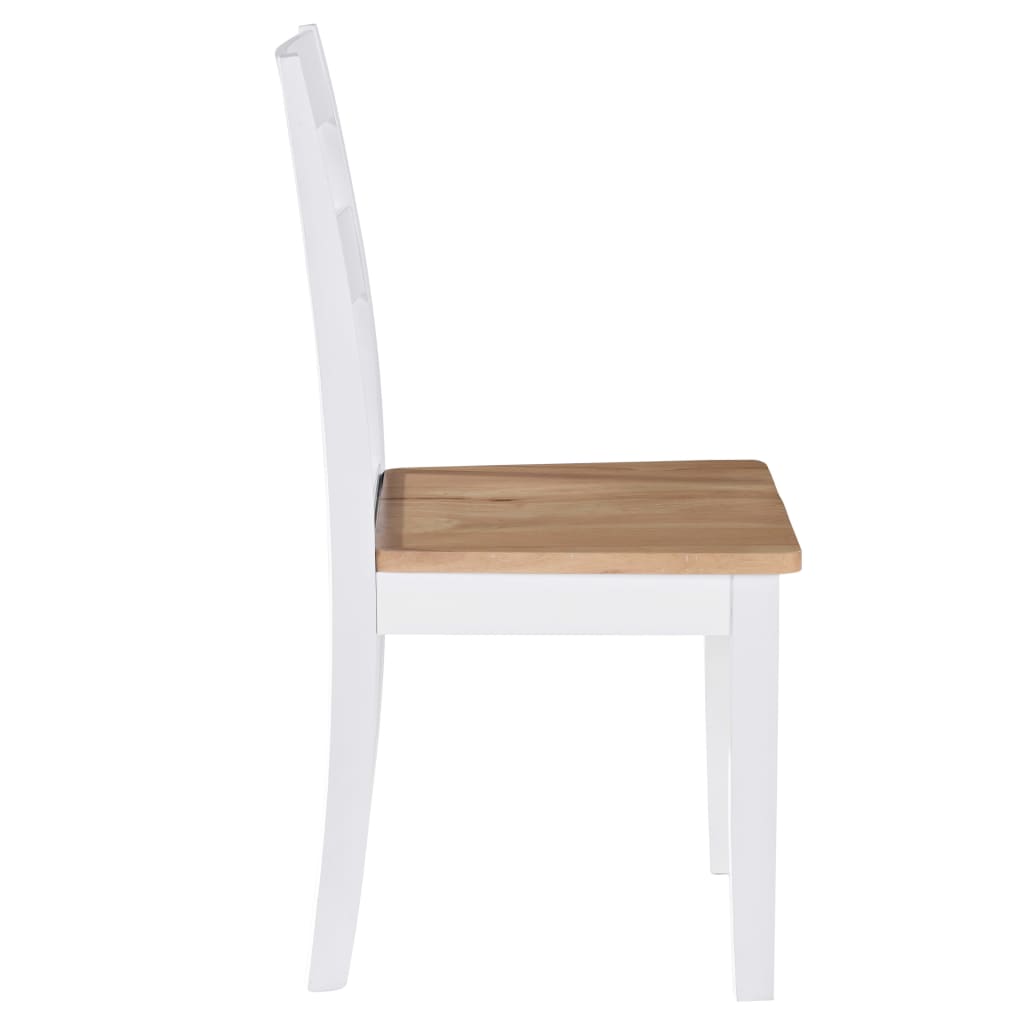 Eetkamerstoelen 4 st massief rubberwood wit