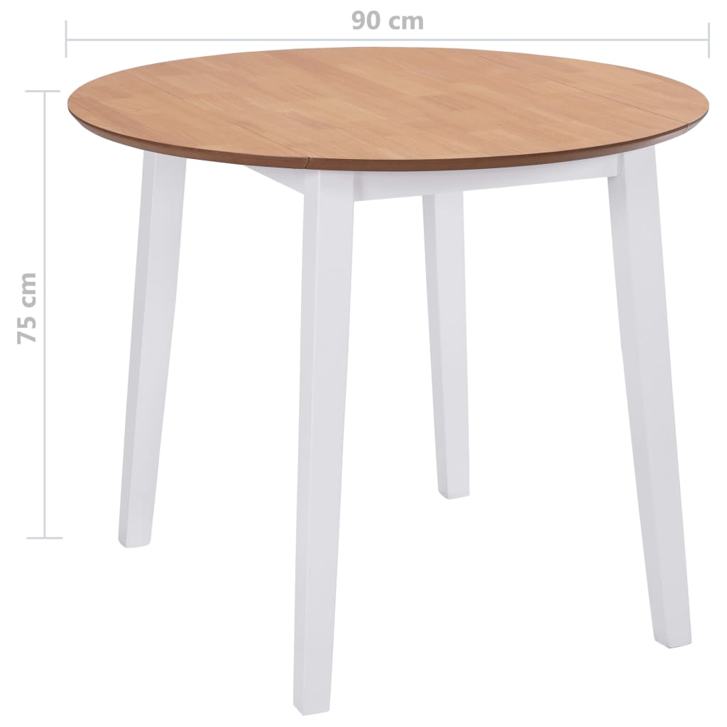 Eettafel inklapbaar rond MDF wit