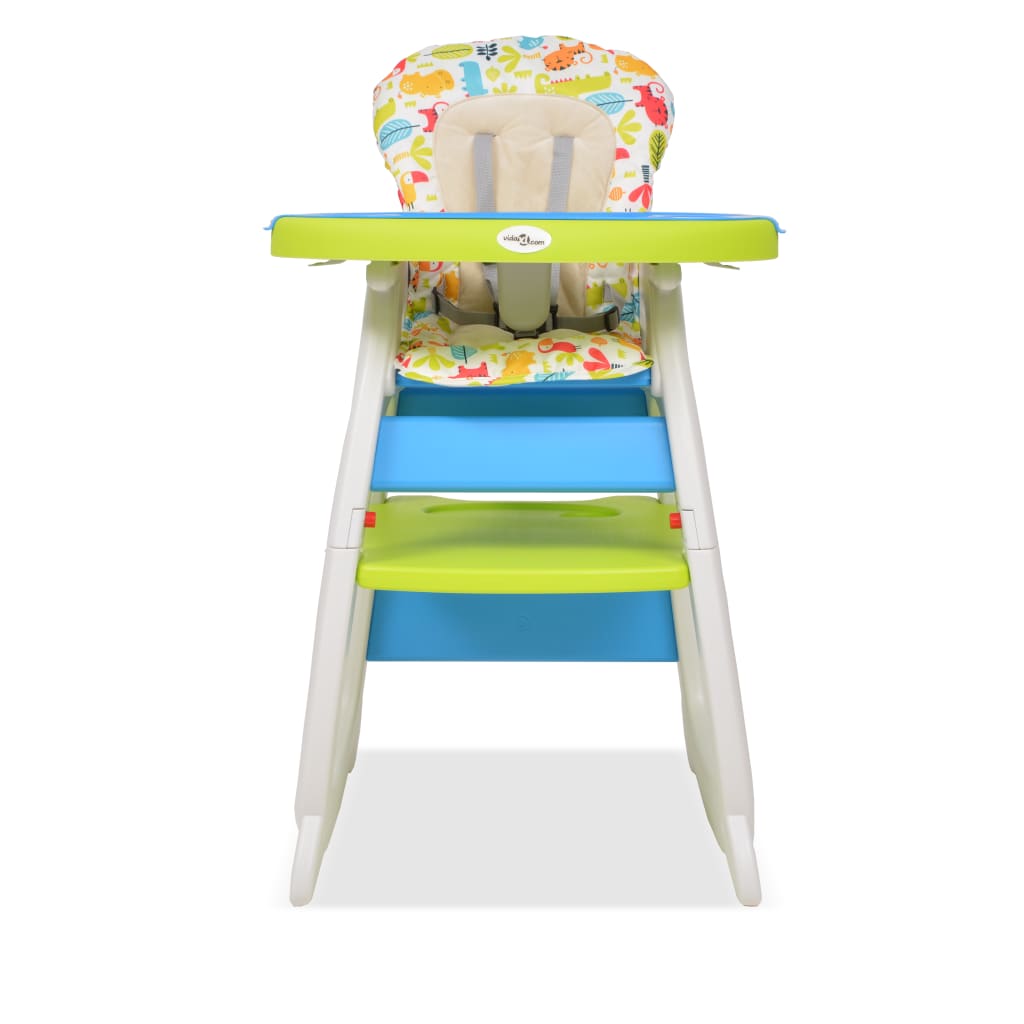 Kinderstoel met blad 3-in-1 verstelbaar blauw en groen