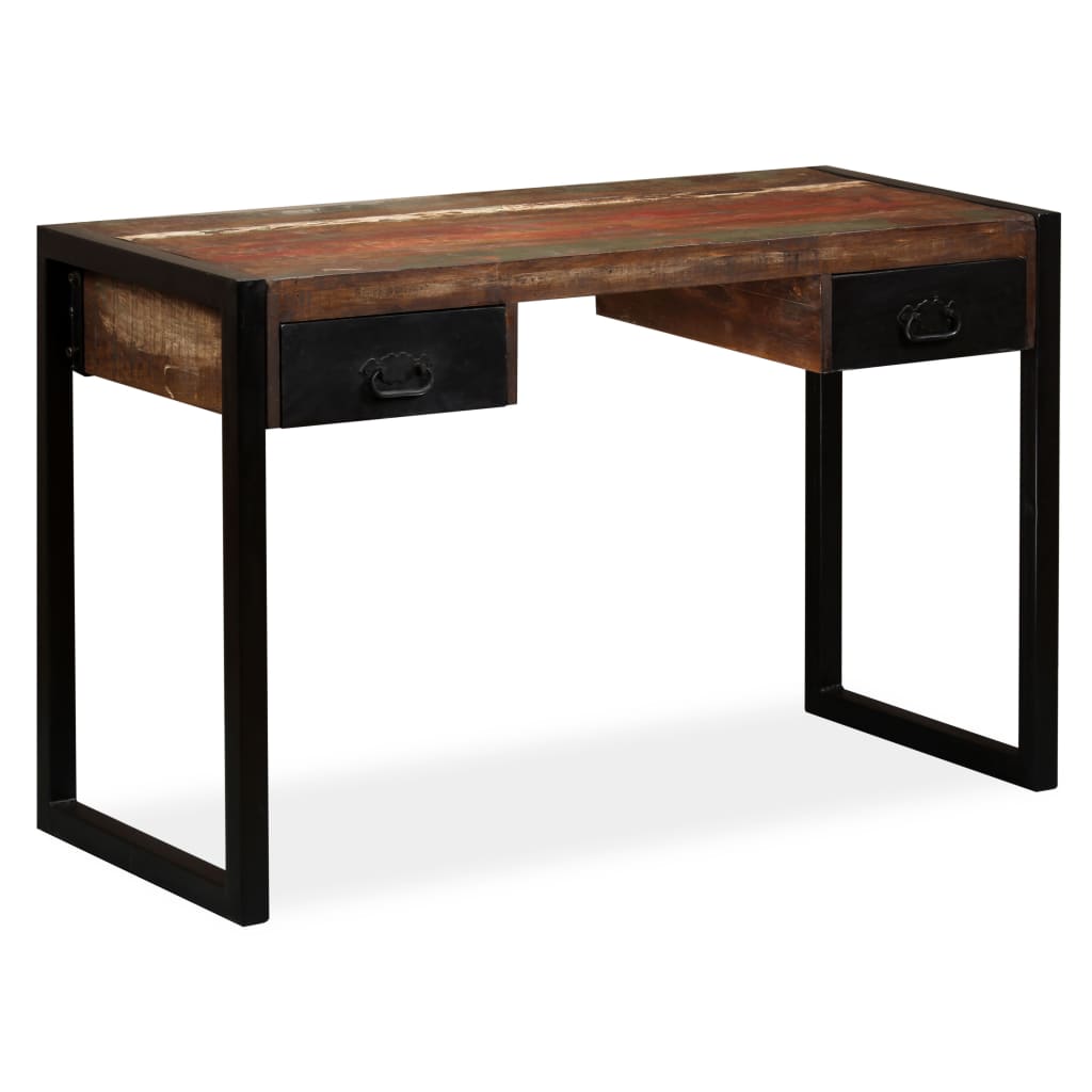 Bureau met 2 lades 120x50x76 cm massief gerecycled hout