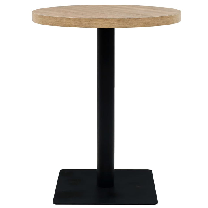 Bistrotafel rond 60x75 cm MDF en staal eikenkleur