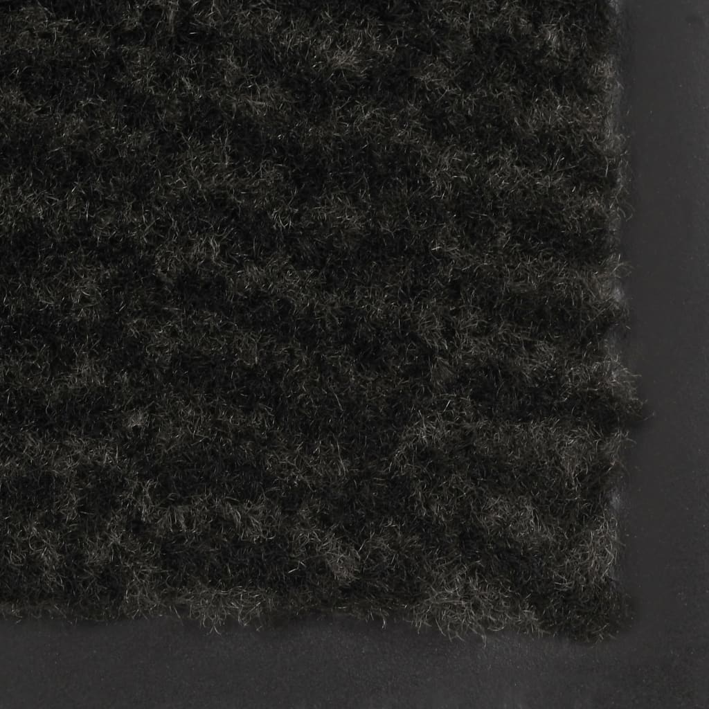 Droogloopmat rechthoekig getuft 60x90 cm zwart