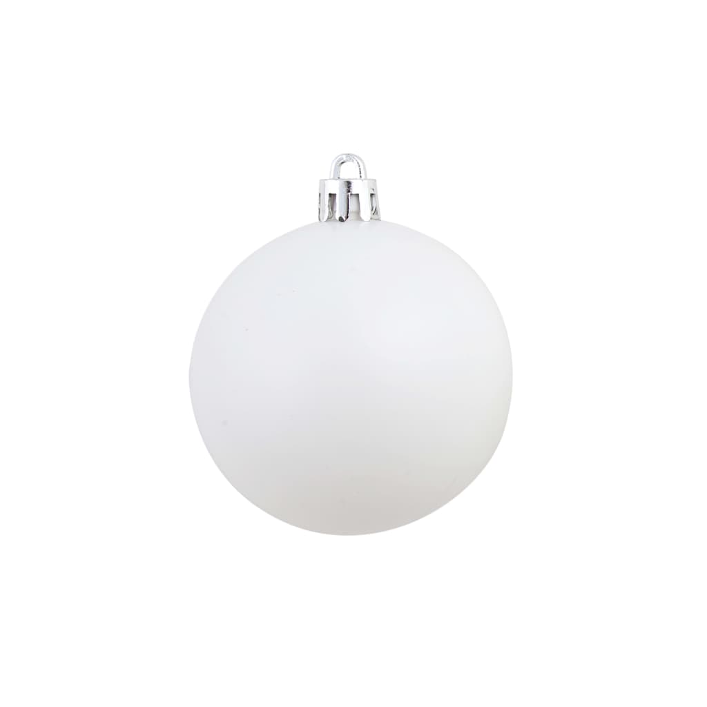 Kerstballenset 6 cm wit/grijs 100-delig
