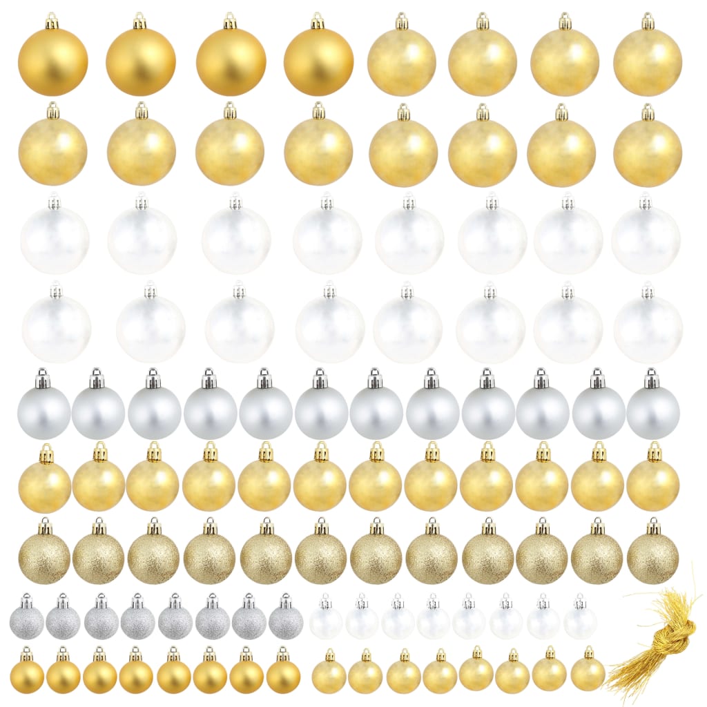 Kerstballen 100 st zilverkleurig/goudkleurig