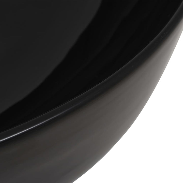 Wastafel rond 41,5x13,5 cm keramiek zwart