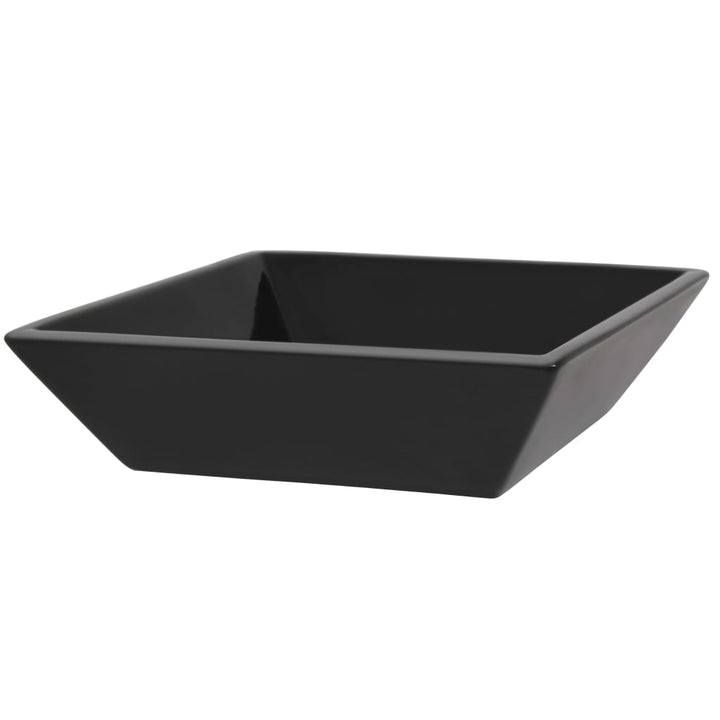 Wastafel vierkant 41,5x41,5x12 cm keramiek zwart