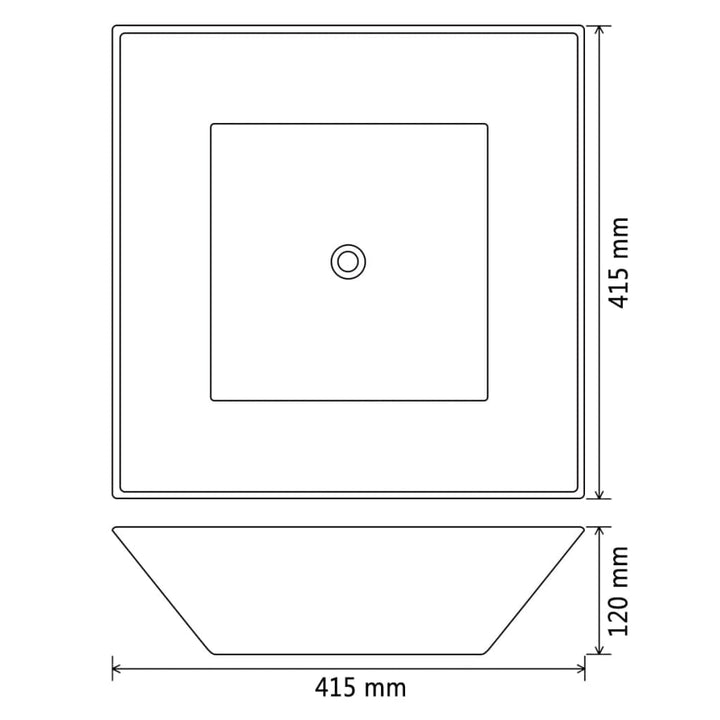 Wastafel vierkant 41,5x41,5x12 cm keramiek zwart