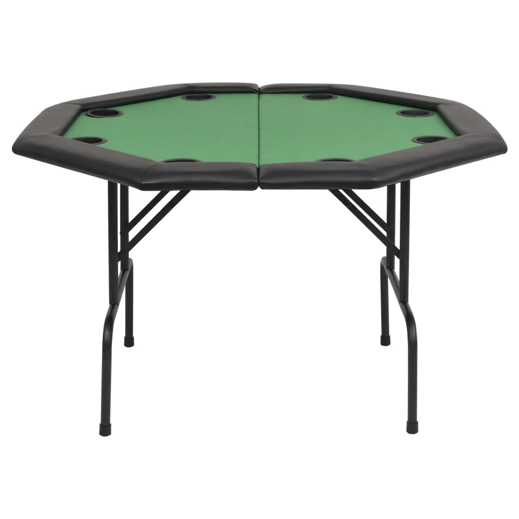 Pokertafel voor 8 spelers achthoekig 2-voudig inklapbaar groen
