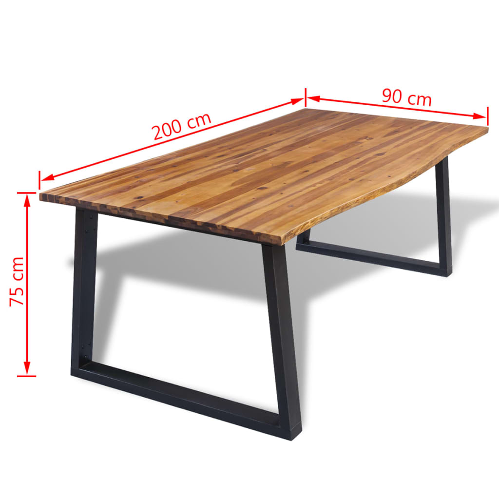 Eettafel 200x90 cm massief acaciahout