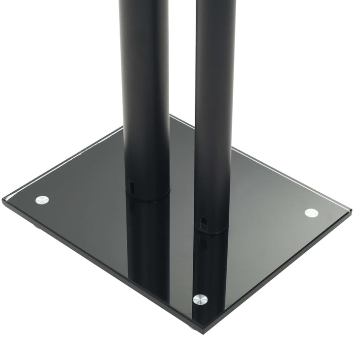 Speakerstandaarden zuil-ontwerp gehard glas zwart 2 st