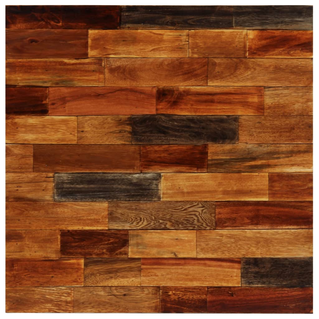 3-delige Barset massief gerecycled hout en echt geitenleer