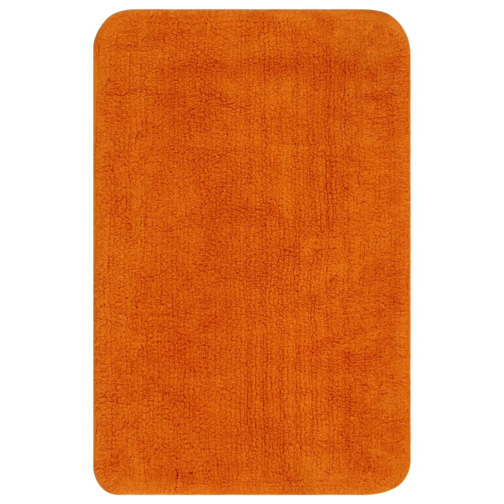 Badmattenset stof oranje 3-delig