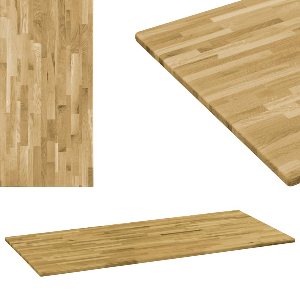 Tafelblad rechthoekig 23 mm 120x60 cm massief eikenhout