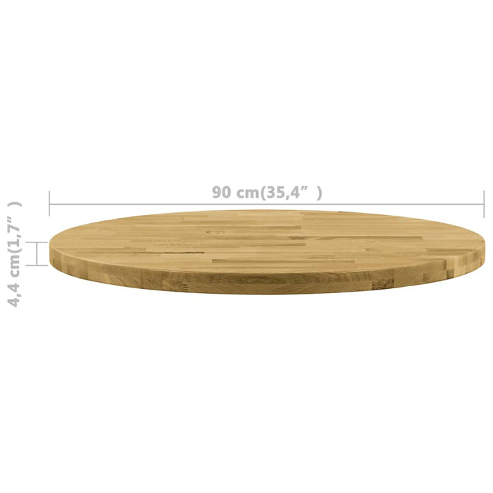 Tafelblad rond 44 mm 900 mm massief eikenhout