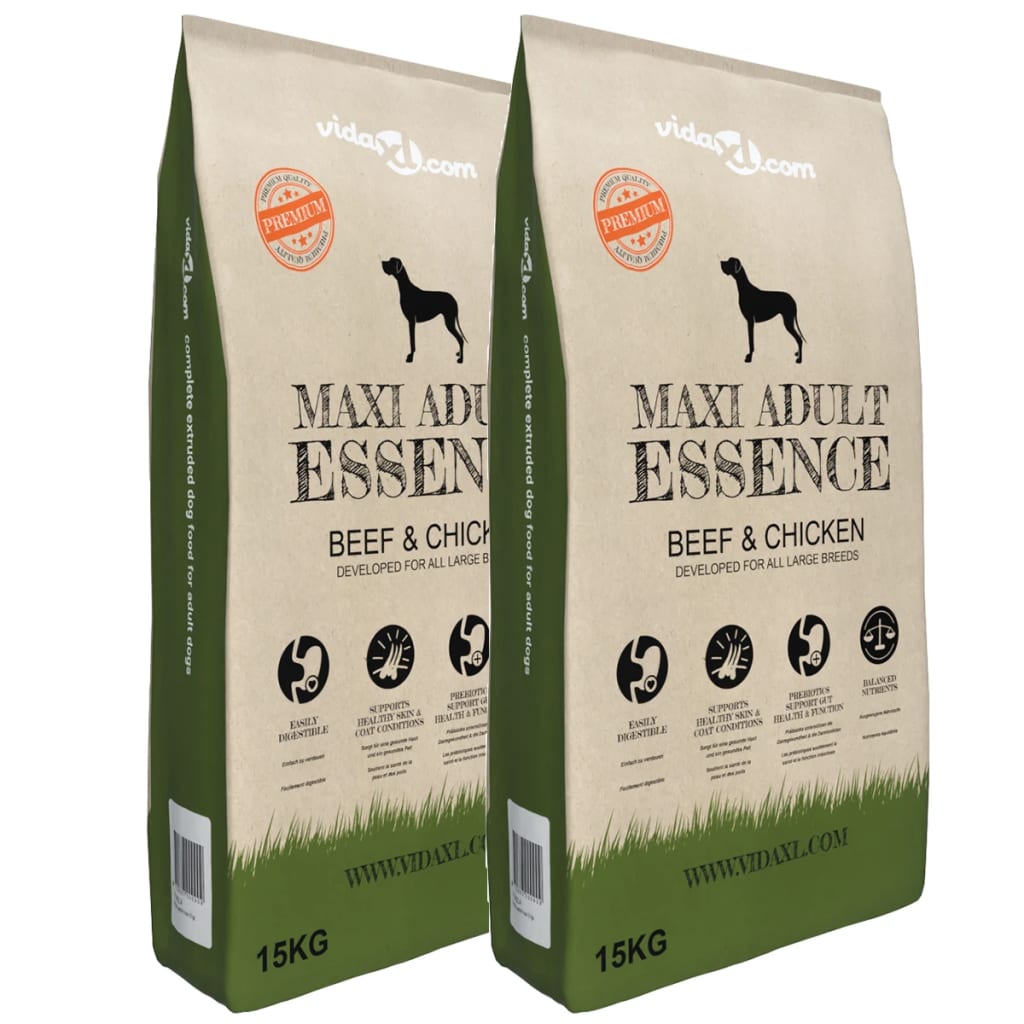 Premium hondenvoer Maxi Adult Essence Beef & Chicken 30 kg 2 st