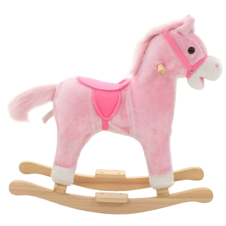 Hobbeldier paard 65x32x58 cm pluche roze