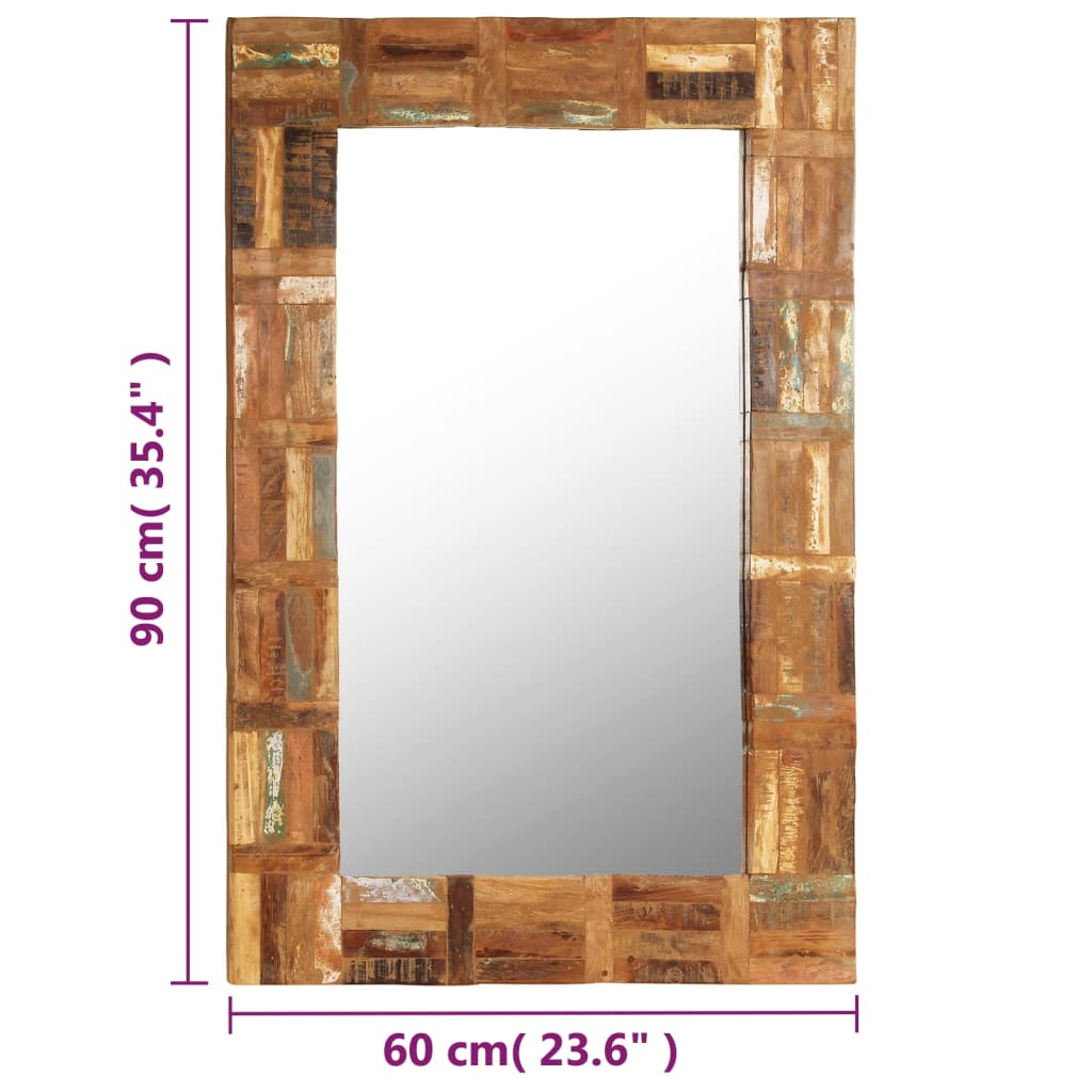 Wandspiegel 60x90 cm massief gerecycled hout