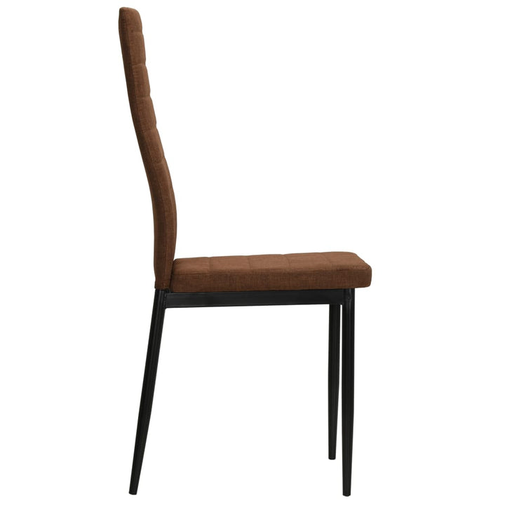 Eetkamerstoelen 2 st stof bruin