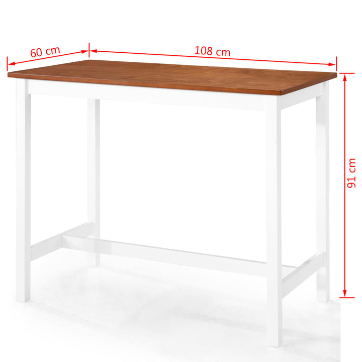 Bartafel- en krukkenset massief hout 5-delig