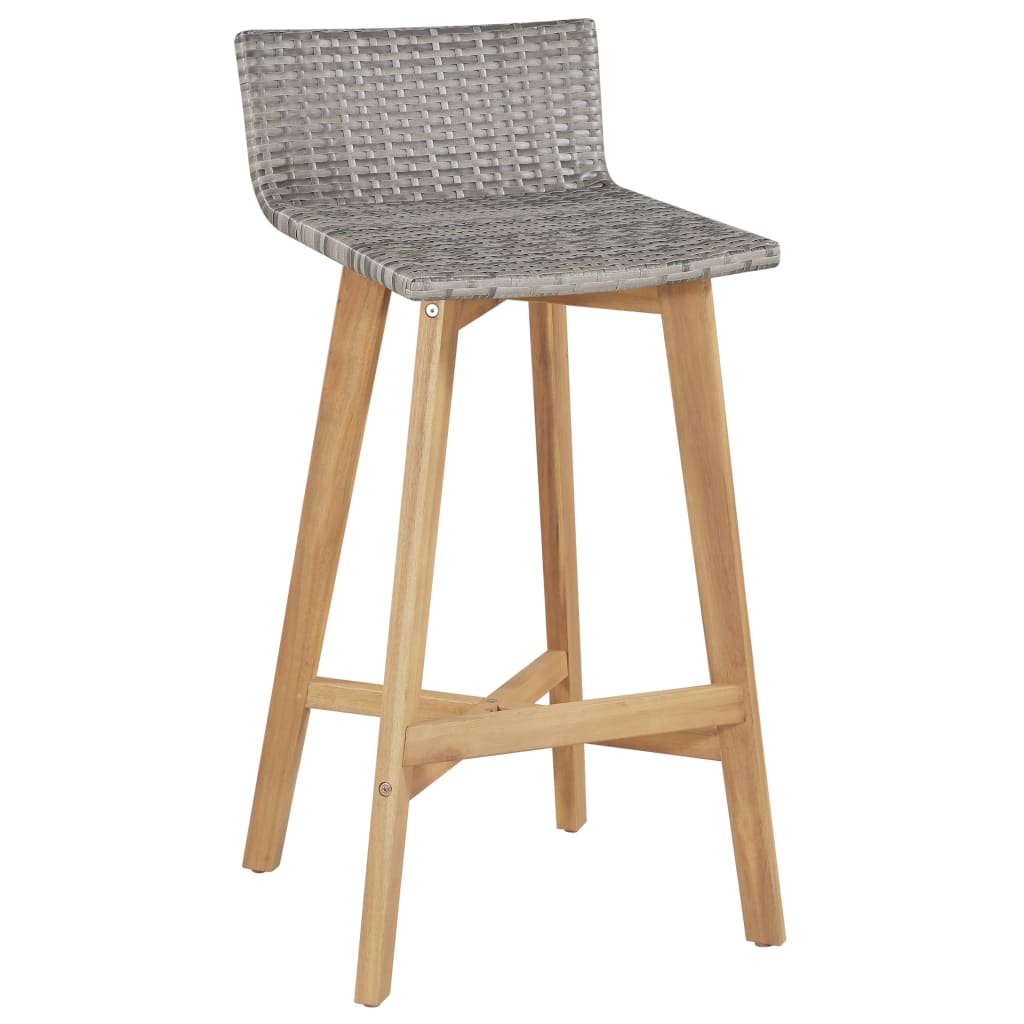 Barstoelen 2 st massief acaciahout