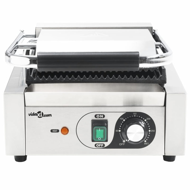 Panini grill gegroefd 1800 W 32x41x19 cm roestvrij staal