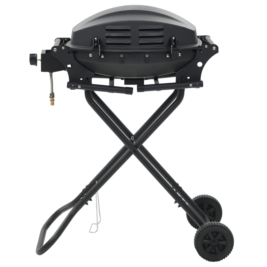 Gasbarbecue met kookzone draagbaar zwart