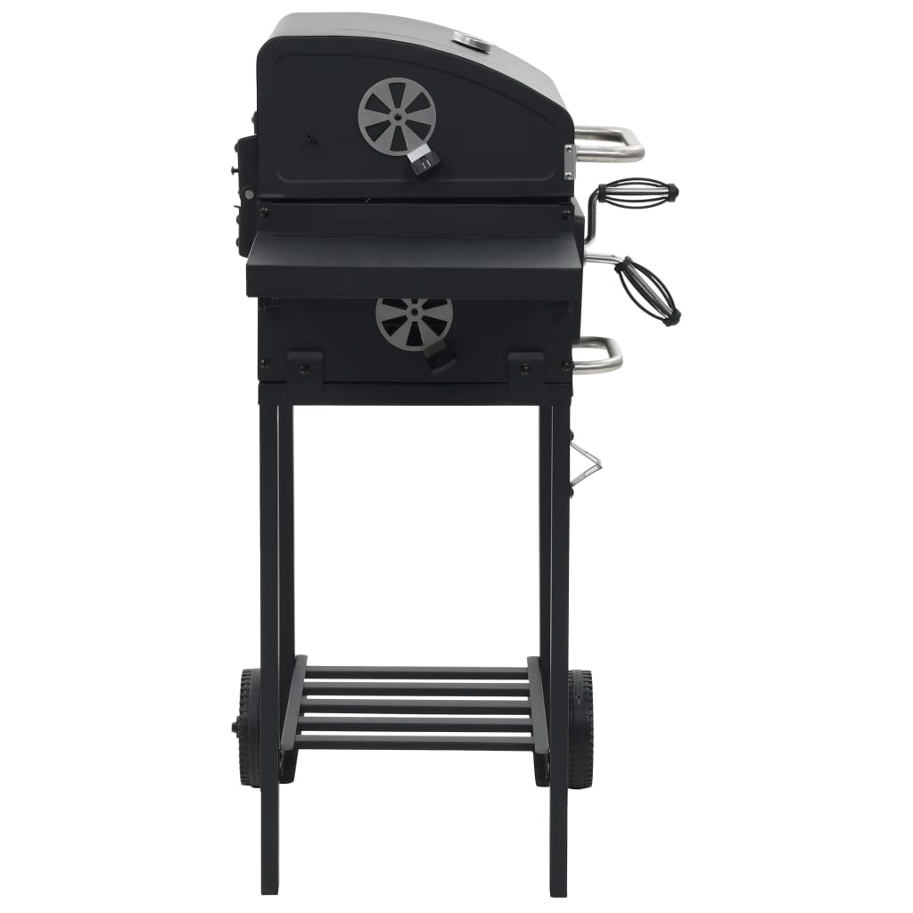Houtskoolbarbecue met onderplank zwart