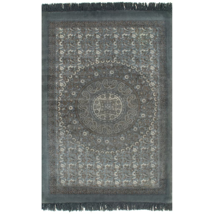 Kelim vloerkleed met patroon 120x180 cm katoen grijs