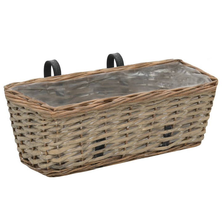 Balkonbakken 2 st 40 cm wicker met PE-voering