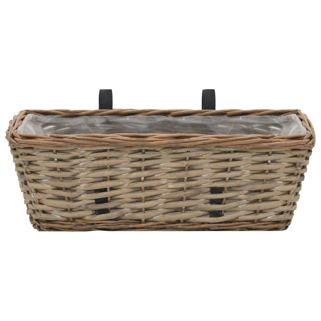 Balkonbakken 2 st 40 cm wicker met PE-voering