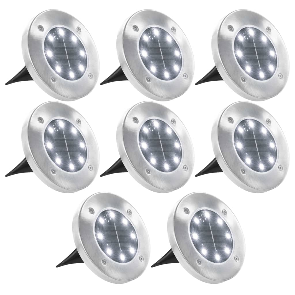 Solargrondlampen 8 st LED-lichten wit