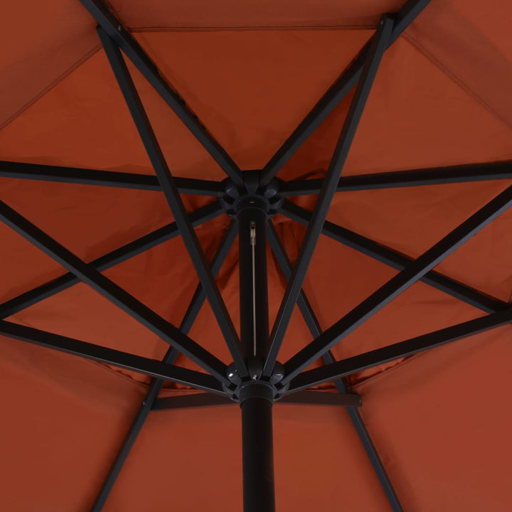 Parasol met aluminium paal 500 cm terracottakleurig