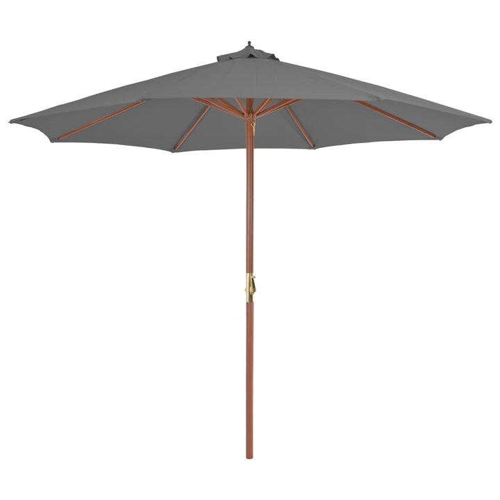 Parasol met houten paal 300 cm antraciet