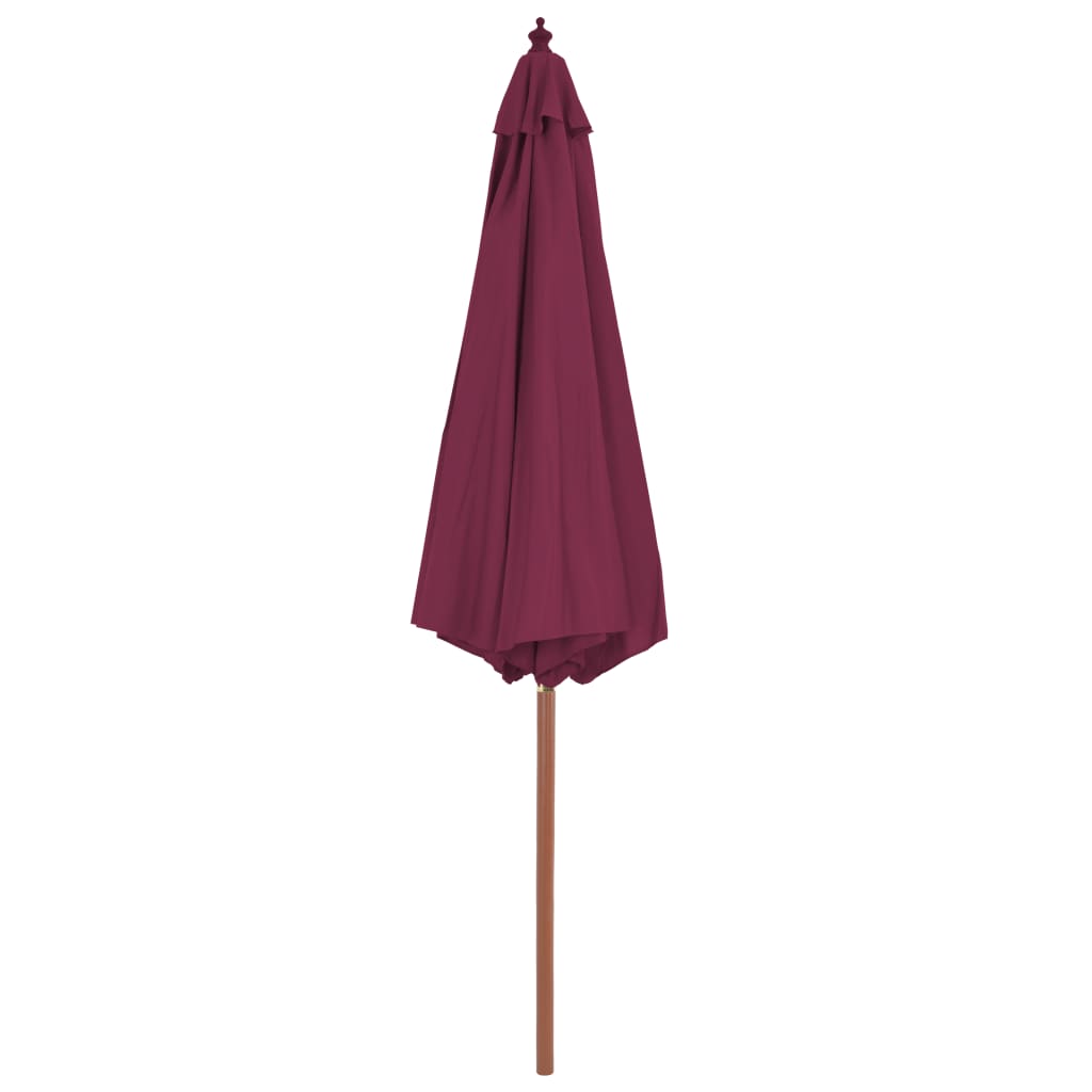 Parasol met houten paal 300 cm bordeauxrood