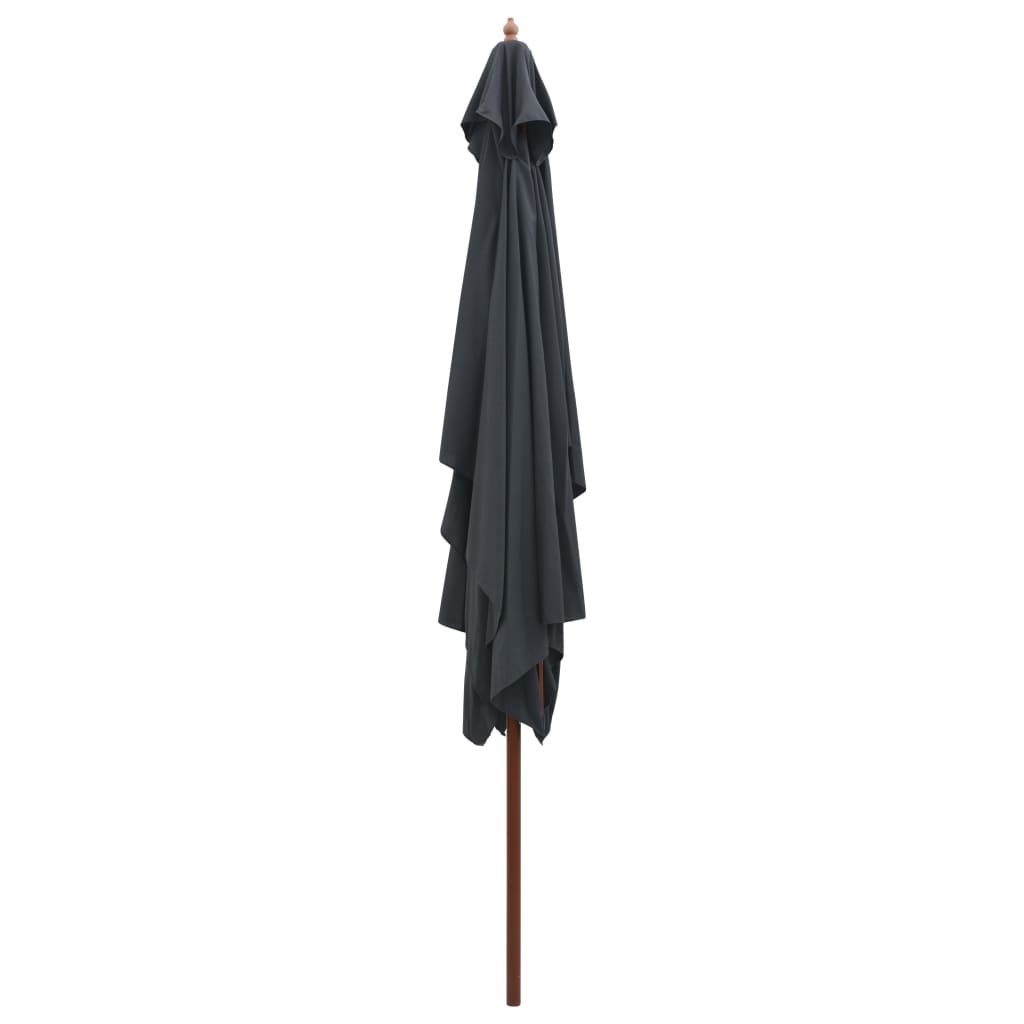 Parasol met houten paal 200x300 cm antraciet