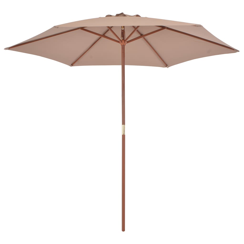 Parasol met houten paal 270 cm taupe